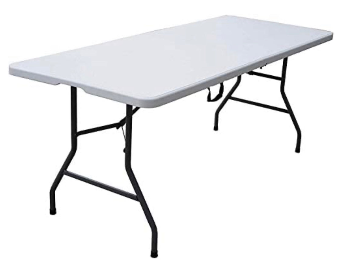 Workhorse , White 6 FT. CENTERFOLD Table Seats 6 to 8